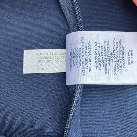 Chaps Dress Pants Sz 12 Navy Wide Leg Zip Navy Careerwear Minimalist Old Money - Picture 11 of 11